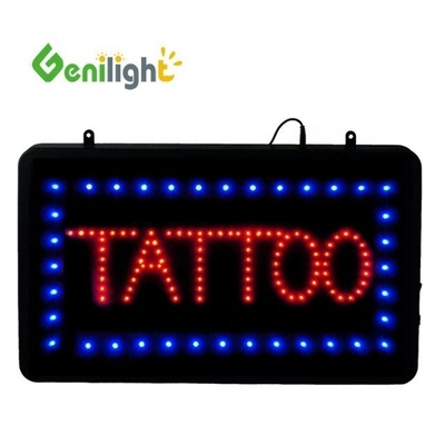 LED タトゥー ピアス デザイン 正方形とエポキシ樹脂素材のネオンオープンサイン