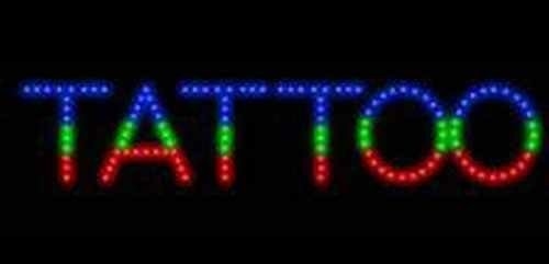 LED タトゥー ピアス デザイン 正方形とエポキシ樹脂素材のネオンオープンサイン