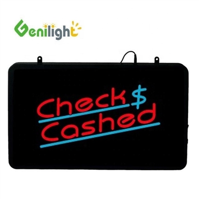 Genilight 22*13インチ スーパー明るさ LEDチェック キャッシングレター 室内用ネオンオープンサイン