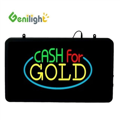 Genilight 22*13インチ スーパー明るさ LEDチェック キャッシングレター 室内用ネオンオープンサイン