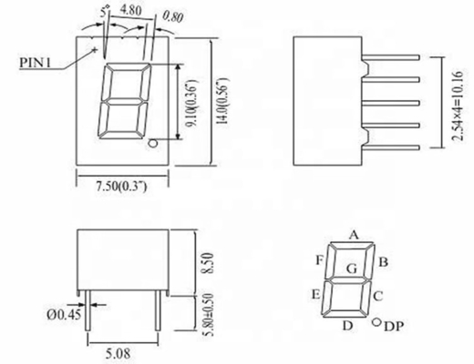 GLT-1132A ((B) HR 0.32&quot; 一つのLED数字ディスプレイで一致するデジタル数字表示