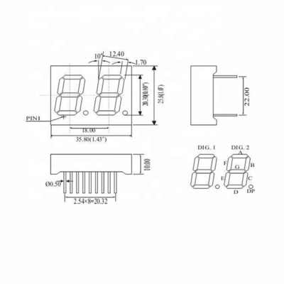 GLT-1132A ((B) HR 0.32&quot; 一つのLED数字ディスプレイで一致するデジタル数字表示