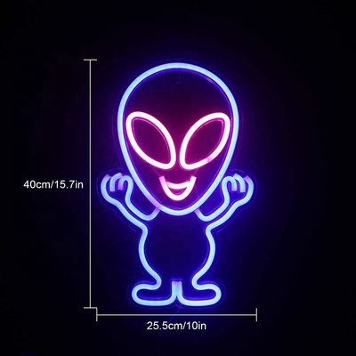 オーダーメイドショップ広告 エイリアンデザインとアクリル素材のLEDネオンサイン