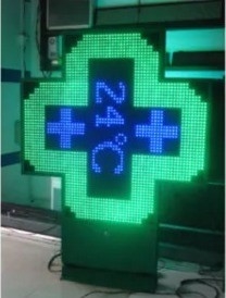 P16 P20 ピクセル 3D LED 薬局クロスディスプレイサイン RS232 RF コントロール通信