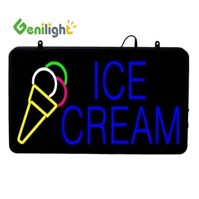 56*33 パネルサイズ Genilight アイスクリーム LED アクリル オープンサイン タッチスクリーン