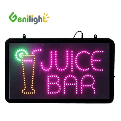 カスタムLED JUICE BAR オープンサイン 閃くアニメーションモードと写真メディア選択