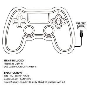 ゲームパッド形 遊戯室の装飾用のLEDサインライト 41*26.5cm 消費電力