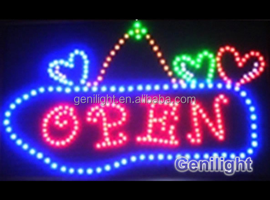 閃くアニメーションモード Genilight 56*33cm フルカラー電子LEDネオンOPENサイン