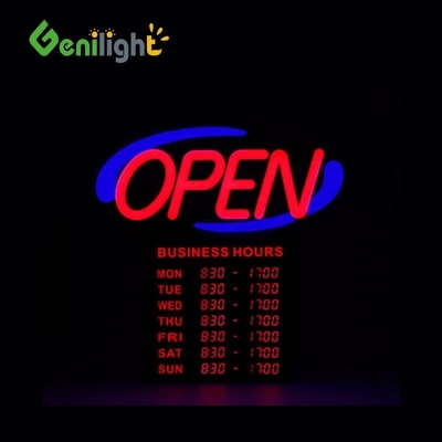 Genilight 室内 22*13インチ DC12v OPEN 24時間 LEDライトサイン カスタマイズされた形状オプション