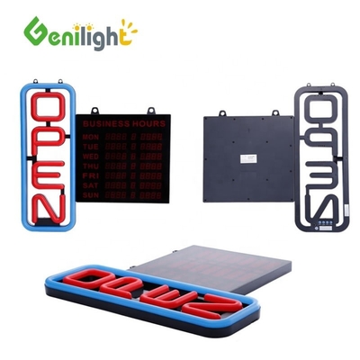 消費品 Genilight GLT-LSN6050H-001 赤 青 色 ネオン オープン LED 標識 時間