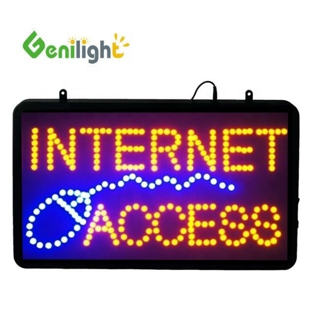 56*33cm RGB パネルのサイズ Genilight 屋内LEDオープンライトサイン インターネットアクセスショップ
