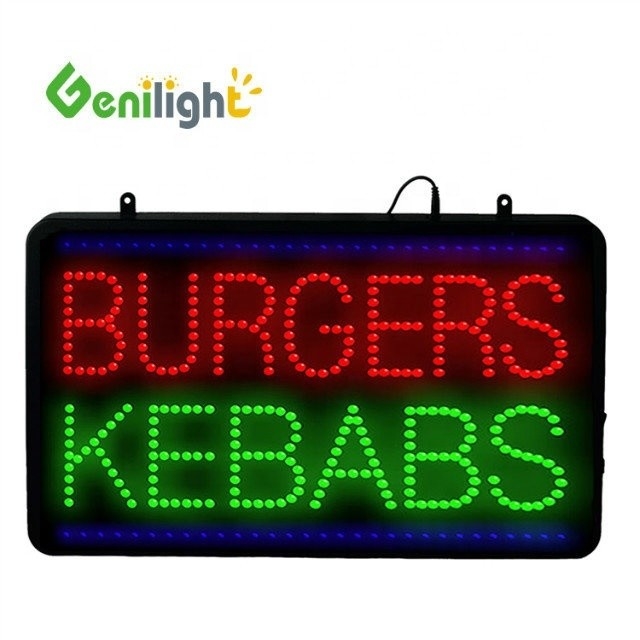 パワー証明書 ABSオープンモールドバーガーズ KEBABS LEDサイン サイズと色をカスタマイズ