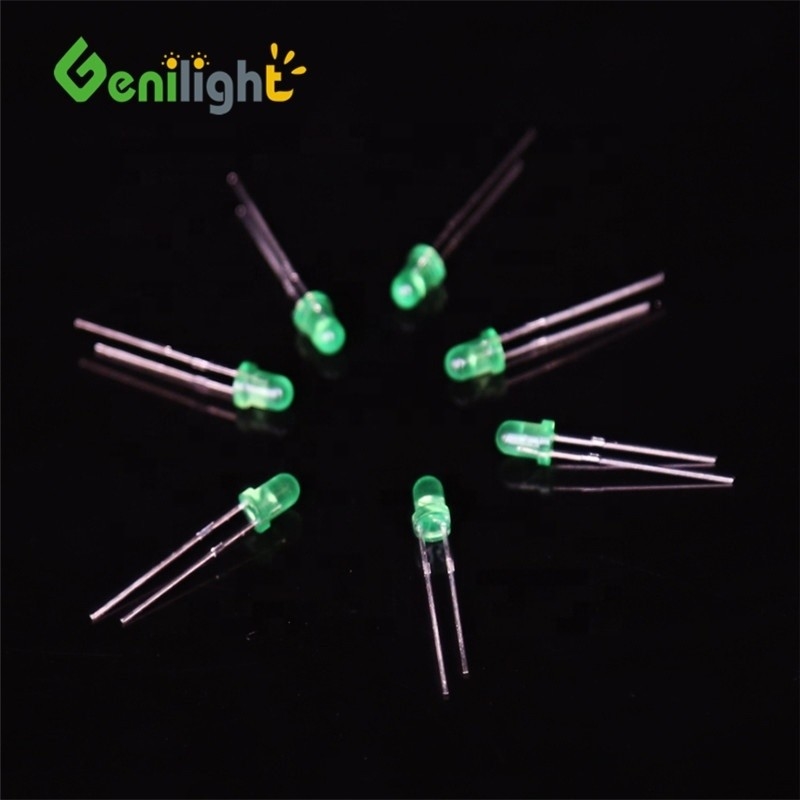 固定LED発光ダイオード GREEN F3 LED 最大逆電圧5Vのダイオード