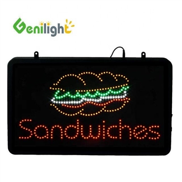 明るさ Genilight 室内 22*13インチデザイン DC12V LEDサンドウィッチ オープンネオンライトサイン