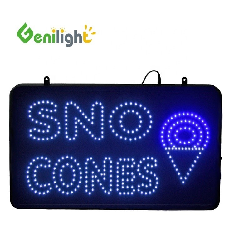 パーソナライズされた LED SNO CONES 店舗装飾用のサイン 22*13インチ 画面寸法