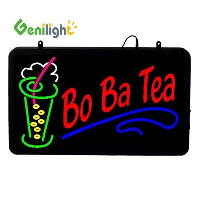 室内 RGB カスタム スーパーライト LED レター バ・バ・ティー オープン ニュオンサイン ジュースショップ エネルギー
