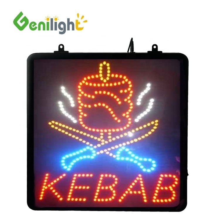 Genilight インドୋର 22*13インチ DC12V ケバブ LEDオープンライトサイン スーパー人気デザイン