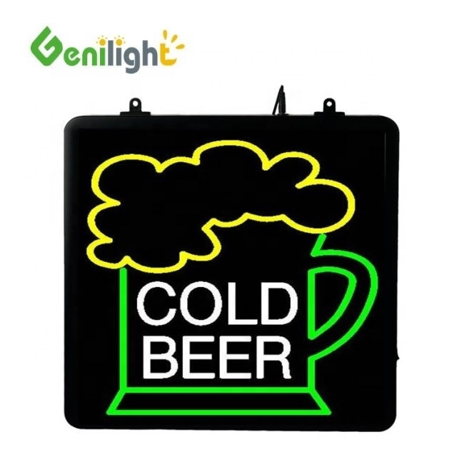 LEDネオンライトサイン バーやパブ 冷たいビール ここで売る 電源アダプター 25 C