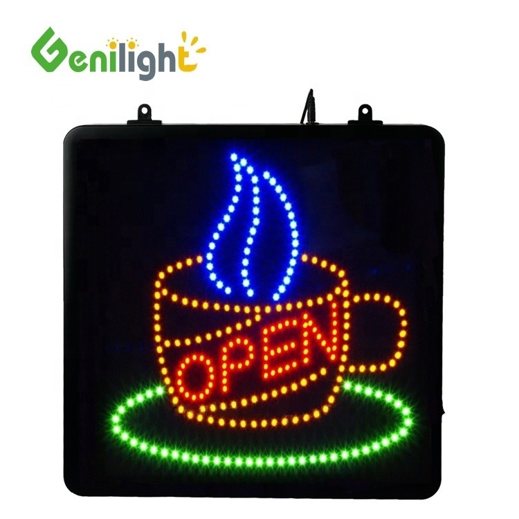 Genilight LEDオープンサイン コーヒー用 53*45cm 画面寸法 CE RoHS LVD 認証