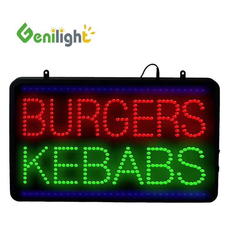 フラッシュバーガース ケバブ LEDネオンライトサイン 店舗用 22インチ×13インチ 6MM ピクセルピッチ